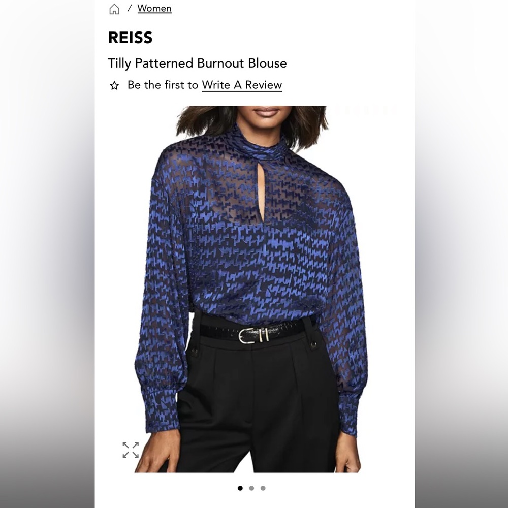 REISS Tilly Patterned Burnout Blouse